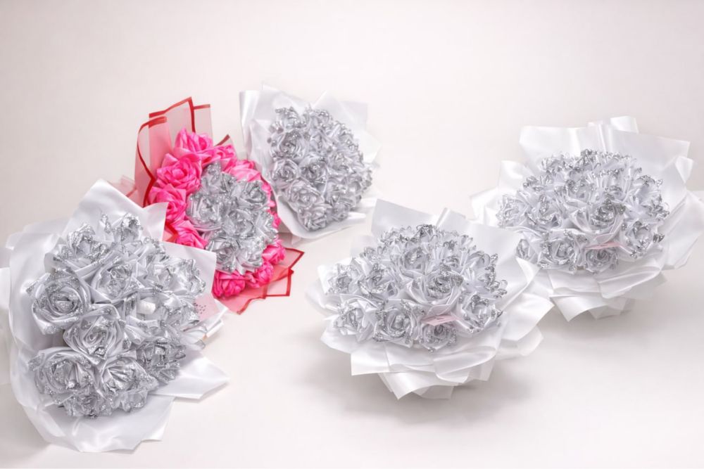 Атласные розы, ручной работы