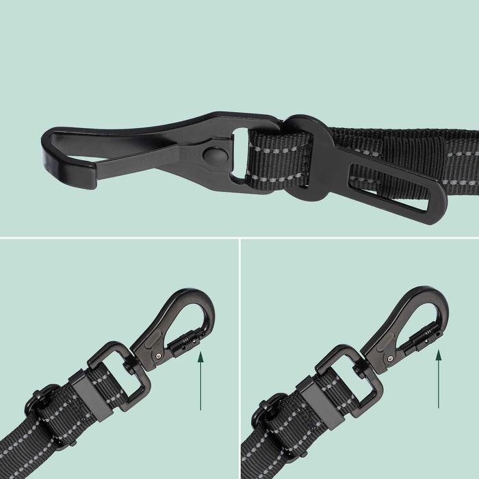 Centura de siguranta auto pentru caini cu amortizor carabina si Isofix