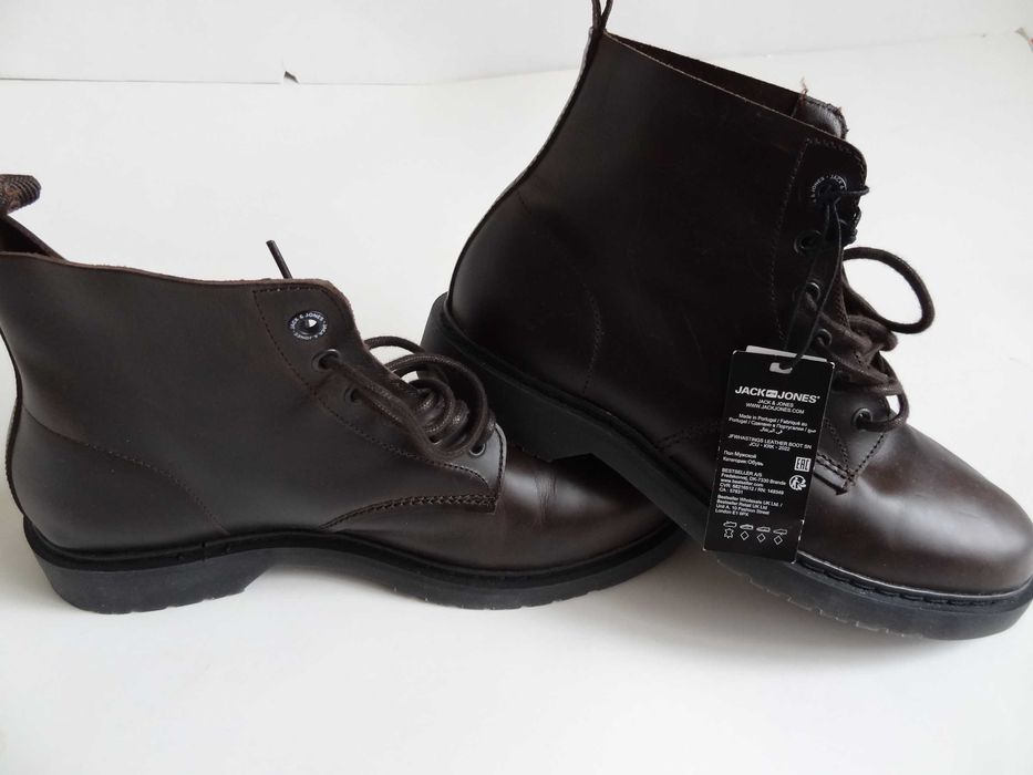 JACK & JONES,р-р 42,нови мъжки боти естествена кожа.