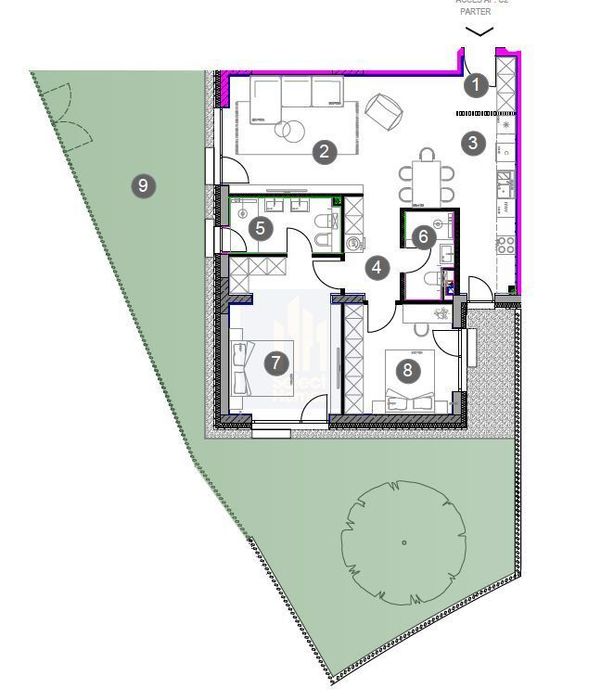 Apartament premium cu 3 camere și curte privată de 106 mp | Green Lake
