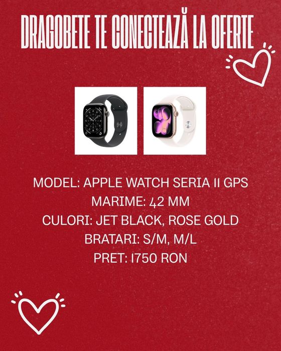 Oferta!! Apple Watch Seria 11 42mm GPS Jet Black/Rose Gold/Garantie
