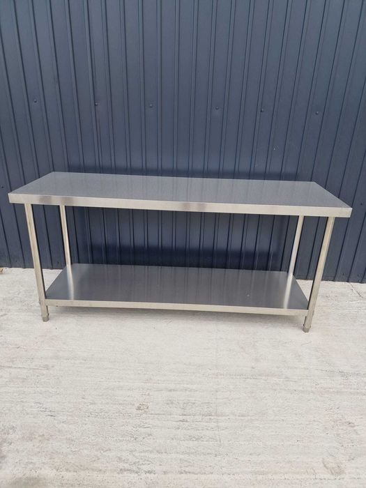 Masa inox centrala demontabila cu polita inferioara 1800x600x850 mm