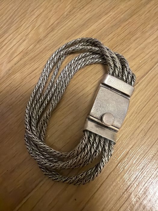 Bratara argint stil cablu rasucit