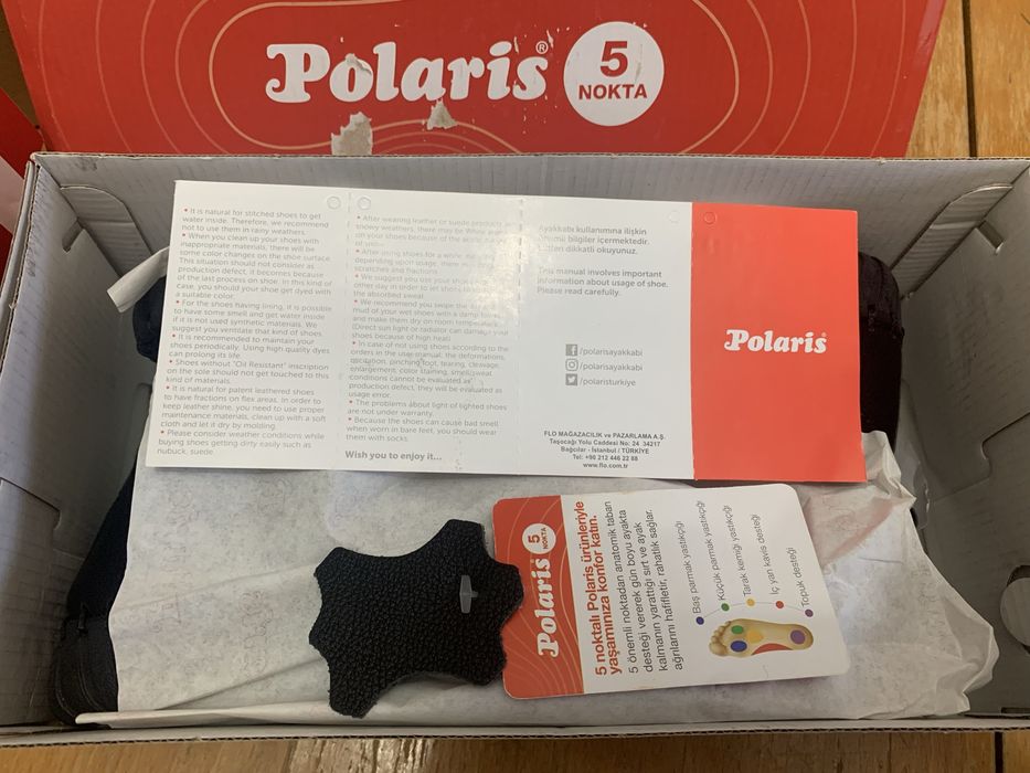 Черни дамски обувки Polaris естествена кожа размер 39