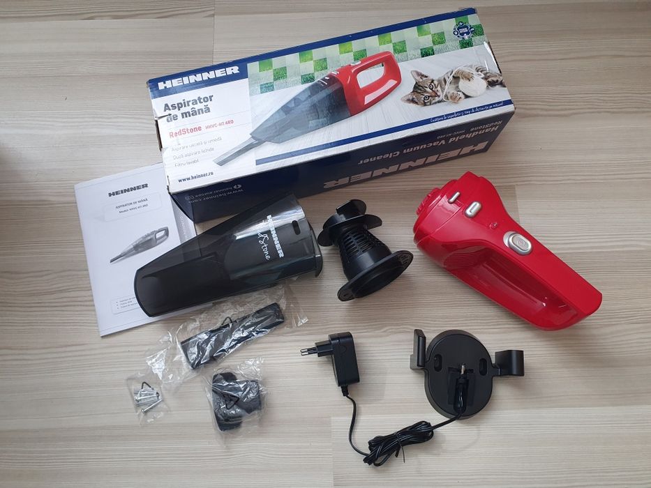 Aspirator de mana Heinner HHVC-H7.4RD, 0.55 L, filtru lavabil, Rosu