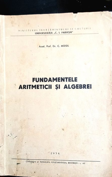 Lucrare academică  de colecție a acad.  Gr. C  MOISIL-1953