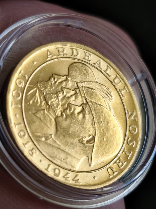 20 леи 1944 год, Кралство Румъния, злато 6.55 гр, проба 900/1000