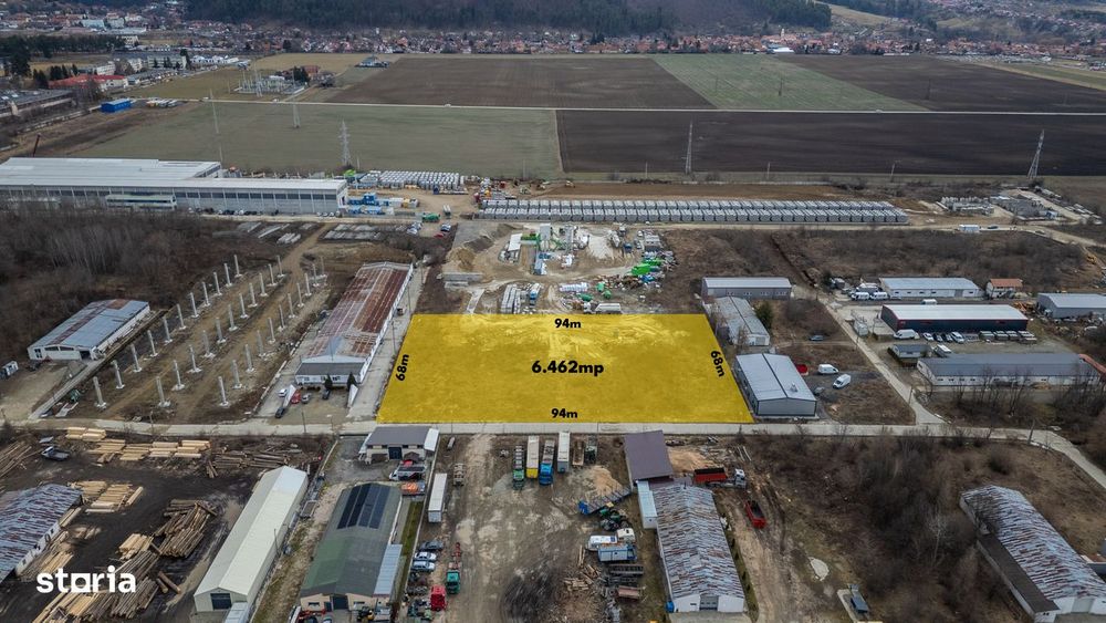 Teren 6500mp - Parcul Industrial Zărnești - Front 94m - Taxare inversă