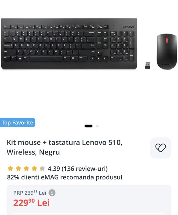 Kit tastatura si mouse Lenovo 510