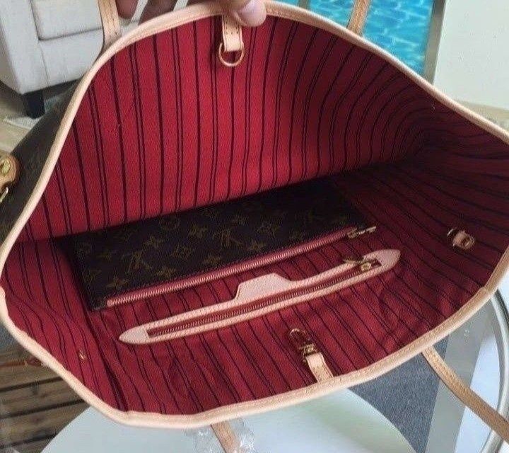 Geanta Louis Vuitton Neverfull piele naturala,Franța,card,certificat