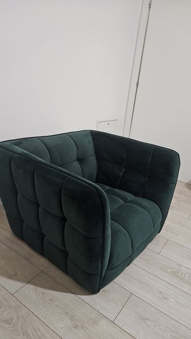 Fotoliu catifea verde royal