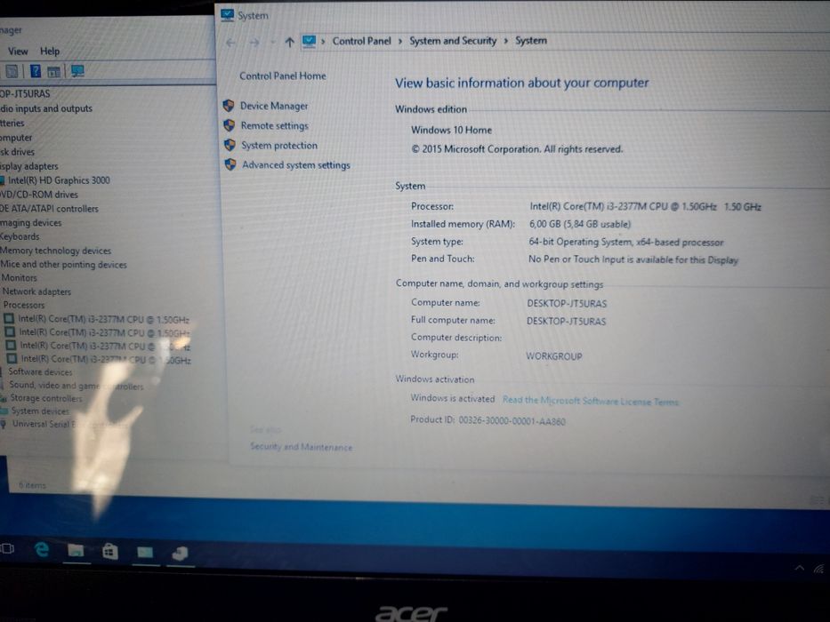 Laptop Acer Aspire i3