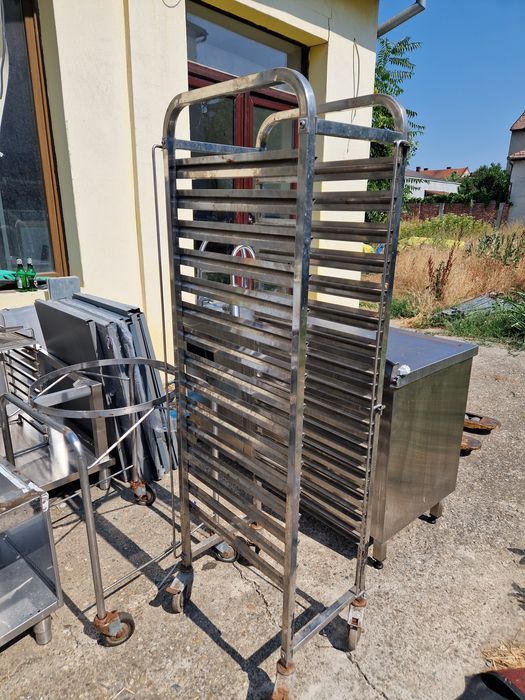 Cărucioare tavi gastro sau patiserie, duble, cu roti