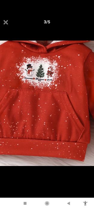 Толстовка с капюшоном и карманом кенгуру для малышей с рождественским