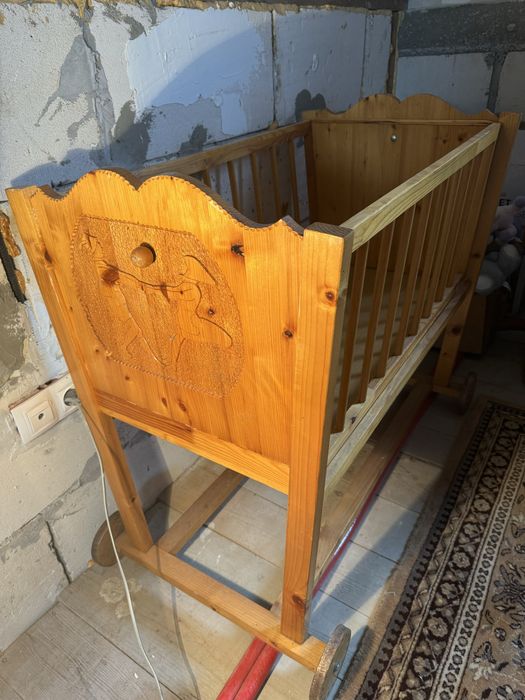 Pat lemn copii, leagan