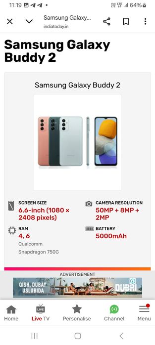 Samsung galaxy buddy 2..  a23 a33 la bilan birxil