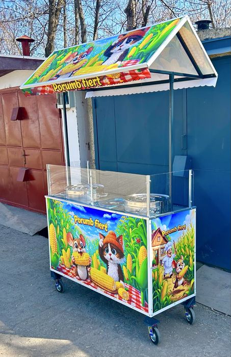 Toneta stand, taraba, masa de fiert porumb pe gaz