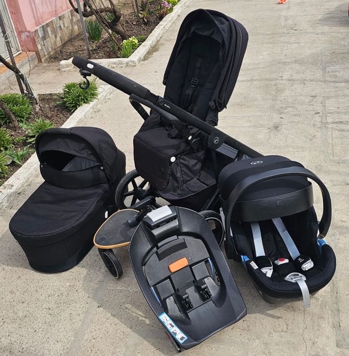 Set Complet Cybex Balios S 3 în 1 + Bază ISOFIX + Kid Board