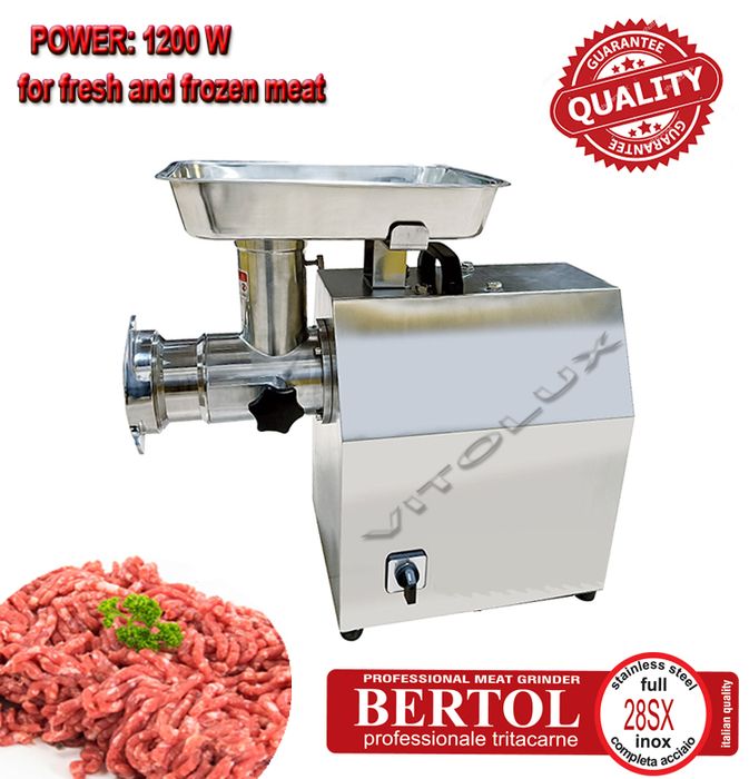 1200 W ПРОФЕСИОНАЛНИ Месомелачки BERTOL за прясно и замразено месо