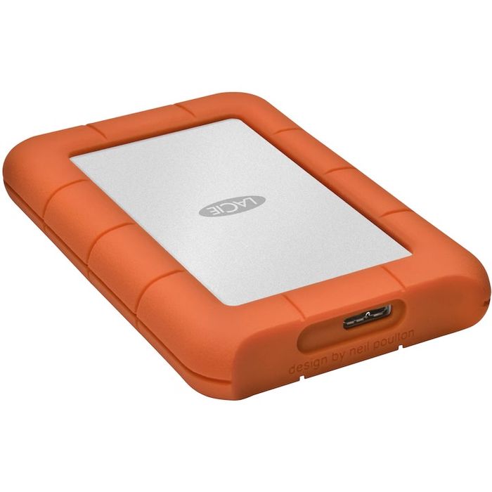 Външен хард диск LaCie Rugged Mini, 2TB, USB 3.2 Gen 1, Оранжево-сив