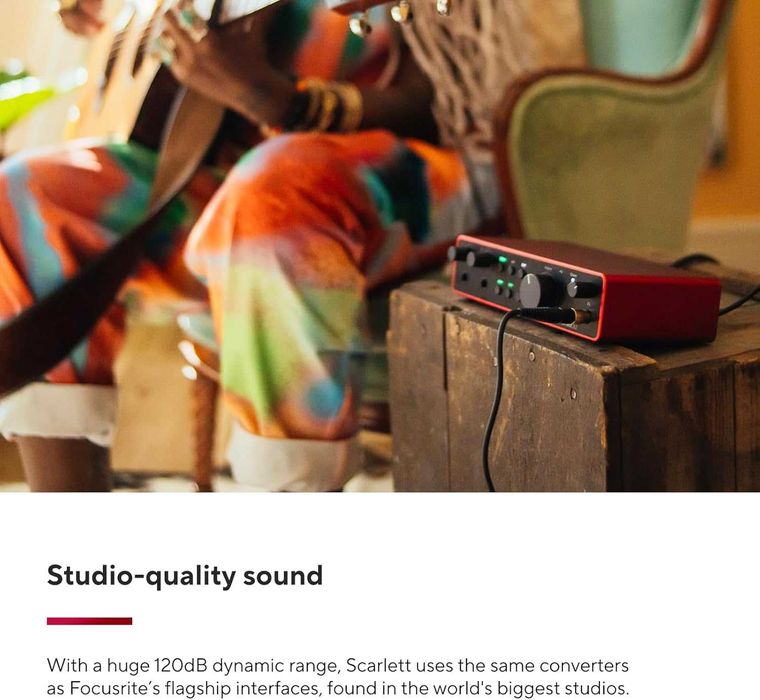 Профессиональная звуковая карта Focusrite Scarlett 2i2 4th Gen USB