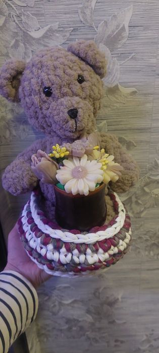 Плетено мече с букет от свещи