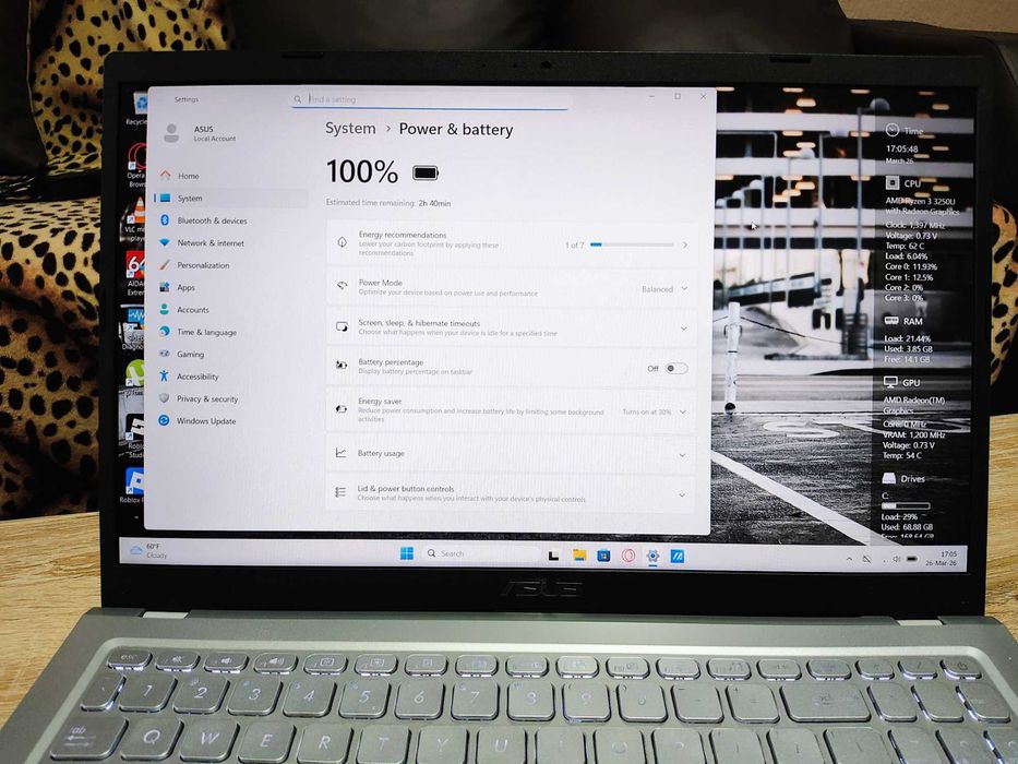 Laptop Asus Vivobook X515DA/AMD Ryzen 3/Radeon Graphics/SSD