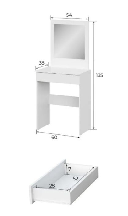 Туалетный столик квадратный