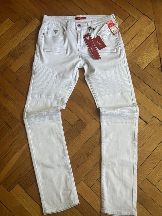 Blugi Guess Albi Skinny Moto - Noi, Originali