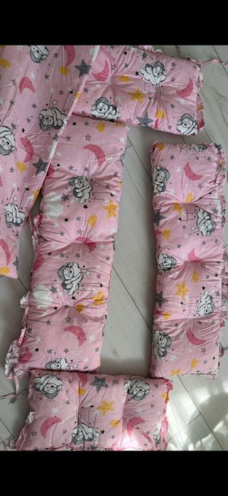 НОВ бебешки спален комплект юрганче, обиколници, възглавничка и чаршаф