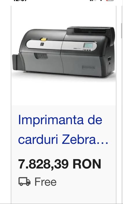 Imprimanta de carduri zebra zxp 7