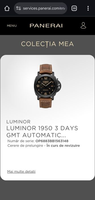 Ceas Panerai Luminor 1950 3 Days GMT Automatic