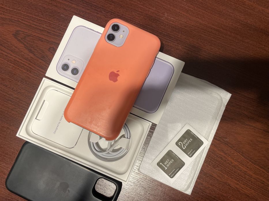 Iphone 11 64 gb 100 % purple лилав перфектен като нов