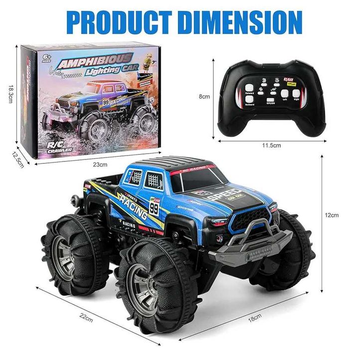 Чисто нова с 2 батерии кола амфибия с дистанционно, каскадьорска 4x4
.