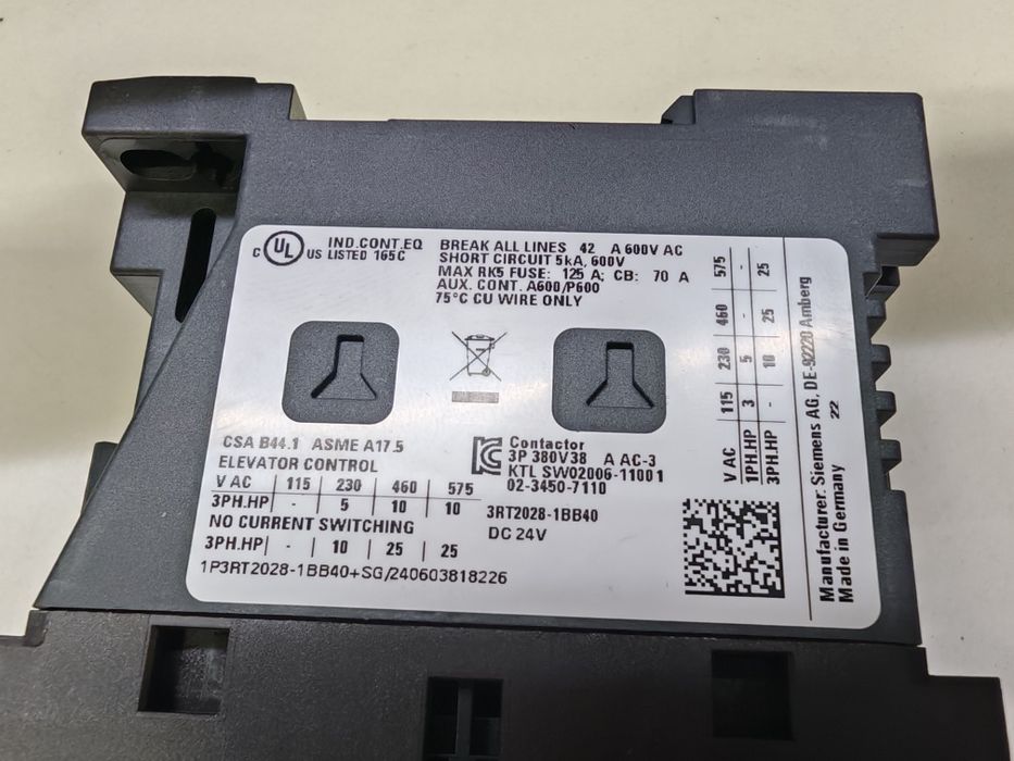 Contactor Siemens 38A 400V 3Pol 3RT2028-1BB40