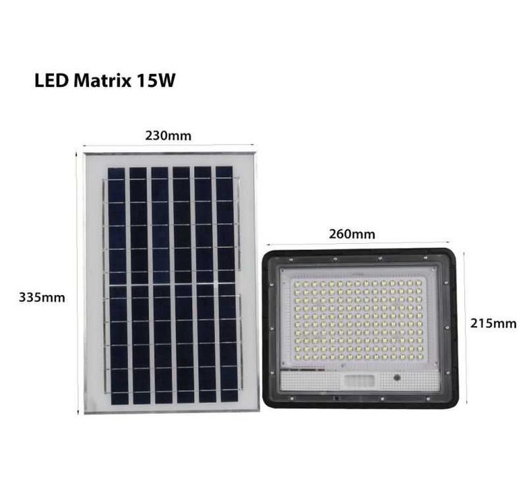 LED соларен прожектор MATRIX с панел, модели от 5W до 20W