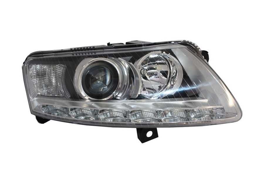 Фарове Ауди А6 Ц6 4Ф Led С лупи Audi a6 C6 4f 2004-2008 Лед Тунинг