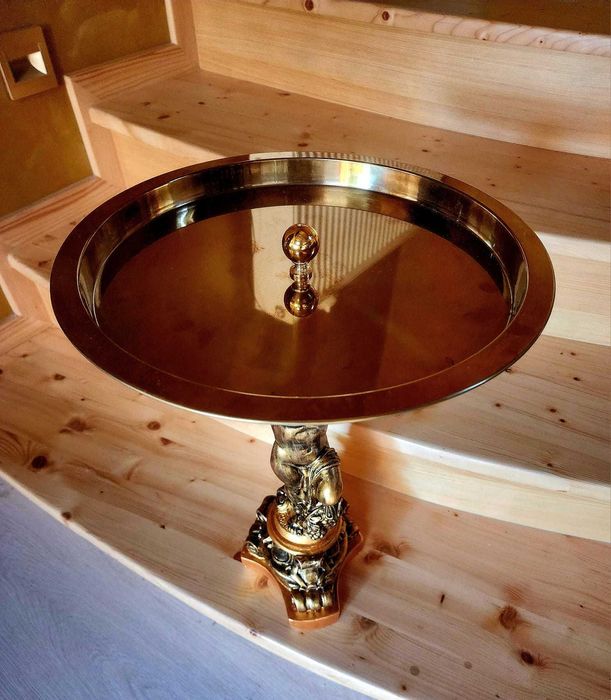 Masa masuta cafea, side table marble auriu gold