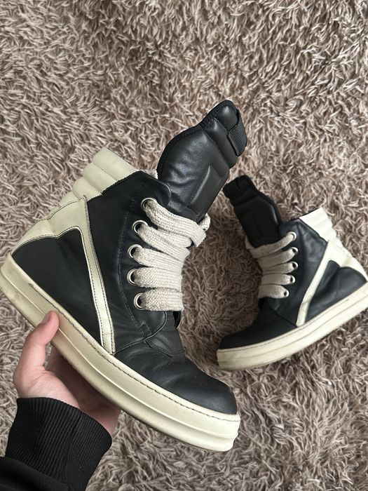 Rick Owens geobasket jumbo laces extended tongue