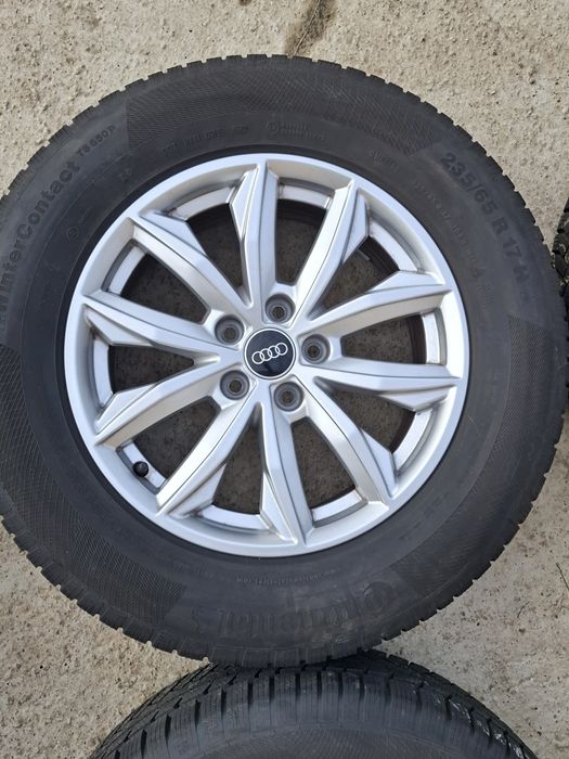 Set jante aliaj 5x112 r17  cu anvelope iarna  235 65 17 continental