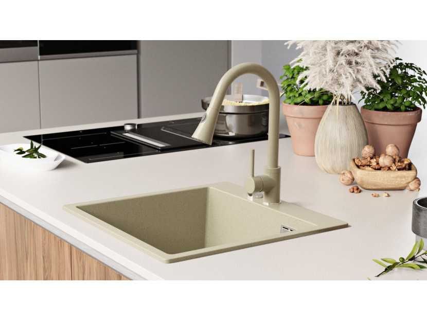 Кухненска Мивка от гранит модел Осло 50 XXL 490 x 500 mm - бежава