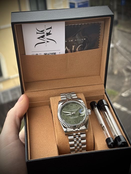 Seiko Mod NH35 Automatic Japonez Date-Just Olive Arabic 36/39mm