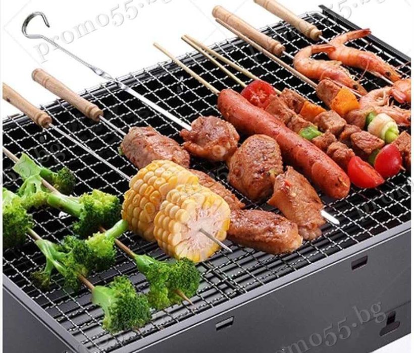 Преносимо Барбекю на Дървени Въглища за Двор, Градина, Пикник