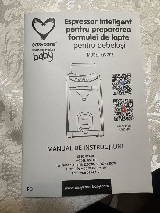 Espresor inteligent pentru prepararea formulei de lapte