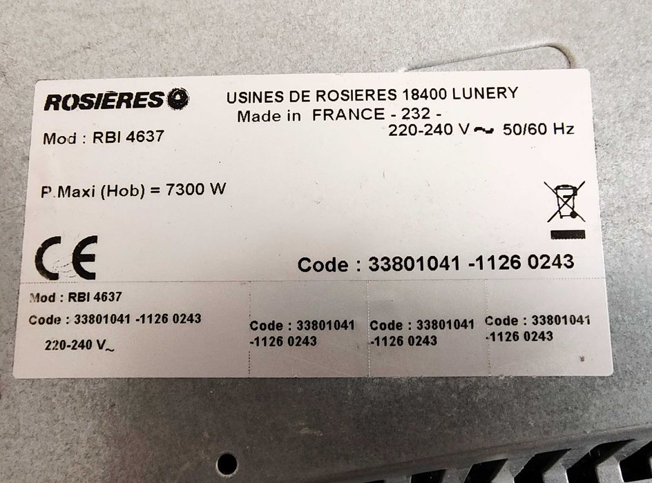 готварски плот ROSIERES RBI 4637 made in france
