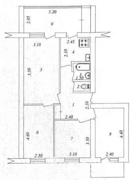 Продам квартиру Бий 4/3/4 80м2 Балкон 2х6