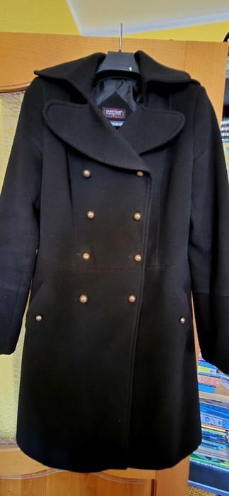 Pardesiu dama, model "army", negru, lungime 95 cm