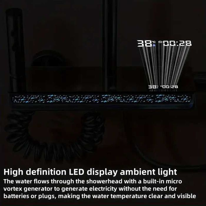 Луксозен Душ система с термостатичен душ лед Led дисплей и бутони
