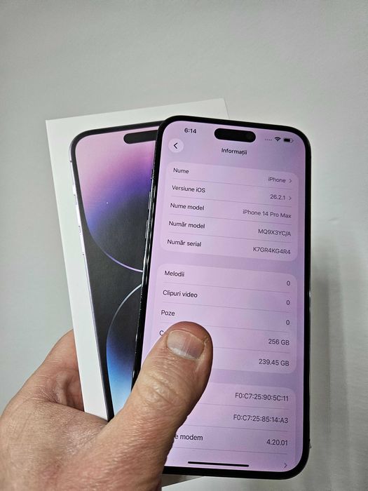 Iphone 14 Pro Max, 256 Gb, la cutie, 98% bateria.2
