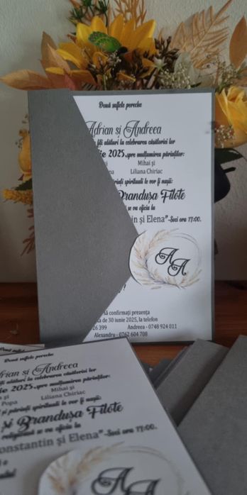 Realizăm invitații nuntă/cununie/cumătrie în format normal sau digital